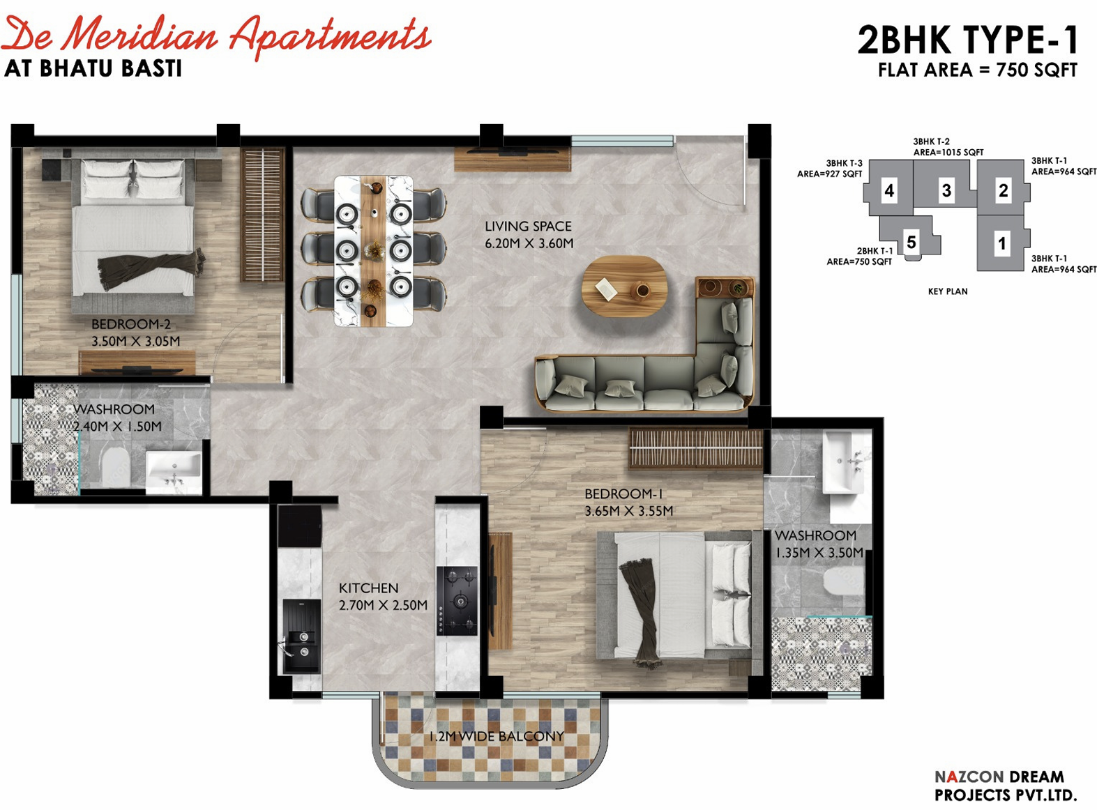 2BHK Type 1